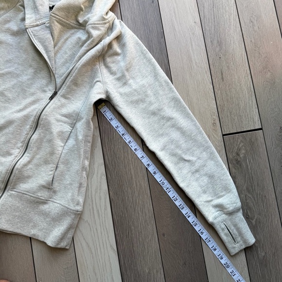 Nike Yoga Full Zip Asymmetrical Light Grey Womens Hoodie | Size: Medium - Picture 4 of 8